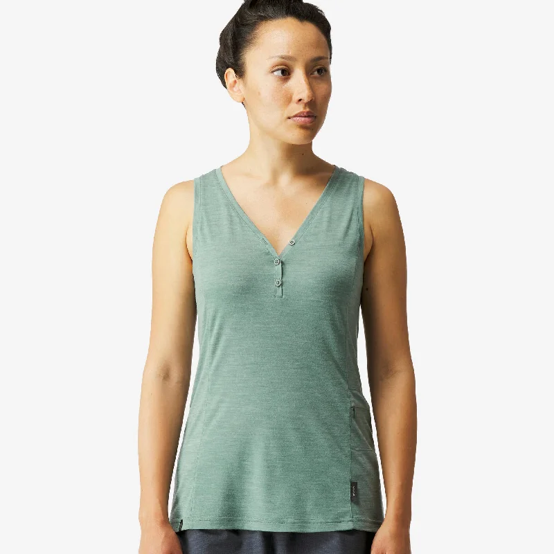 Forclaz Women's merino wool Backpacking & travel tank top- Travel 500