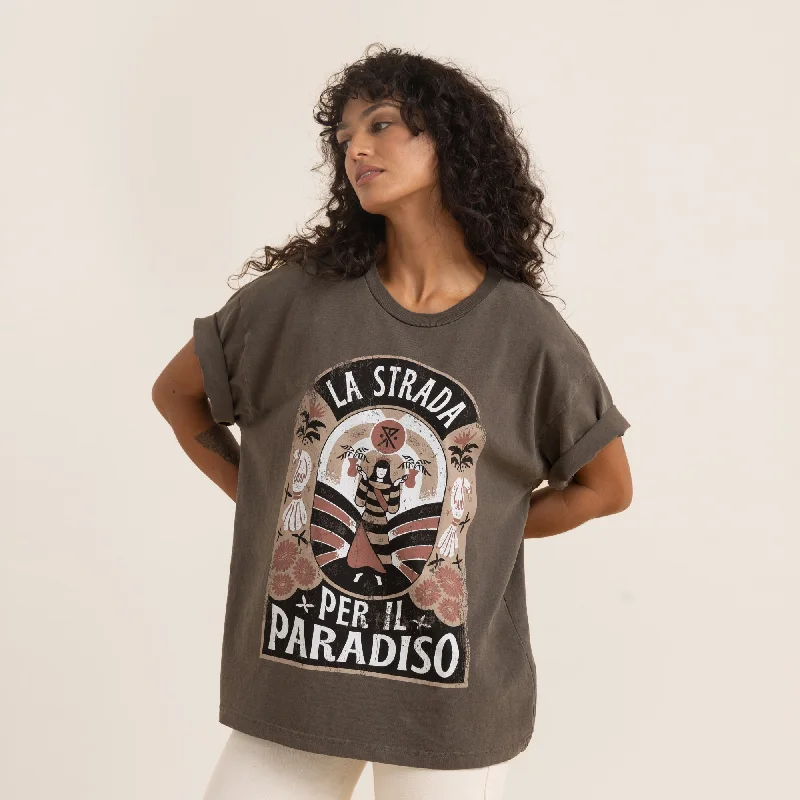 Road To Paradise Oversized Premium Tee - Mocha