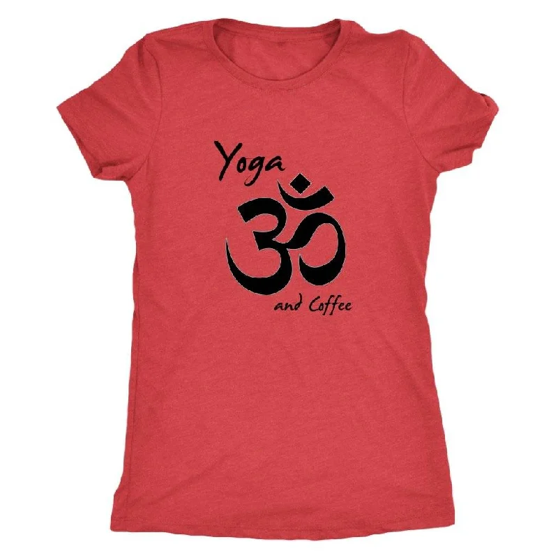 Yoga and Coffee Ladies T-Shirt (black logo)