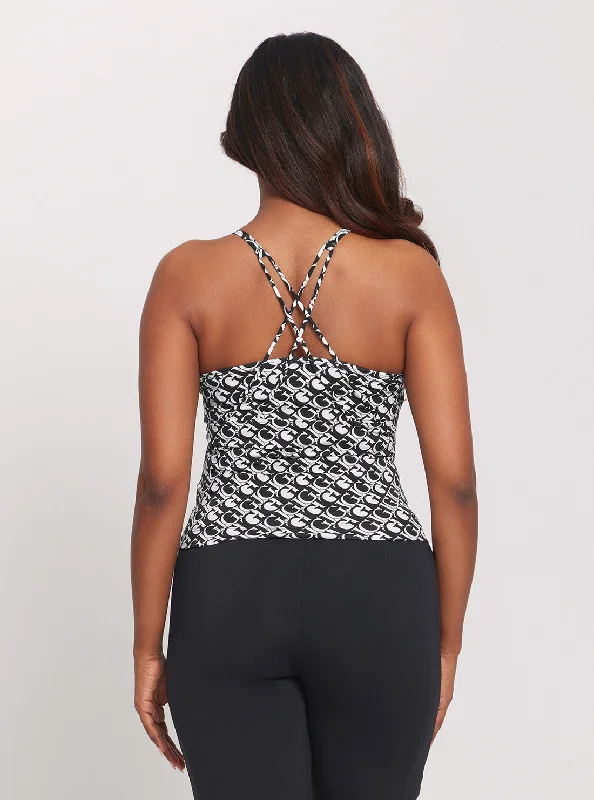 Black White Logomania Active Tank Top