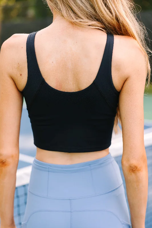 Call On You Black Cropped Tank