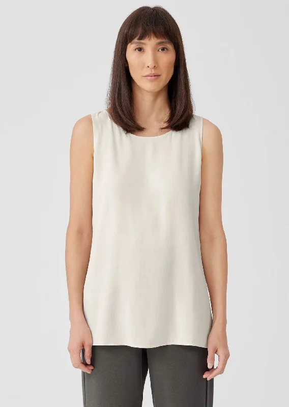 Eileen Fisher - Silk Scoop Neck Long Tank