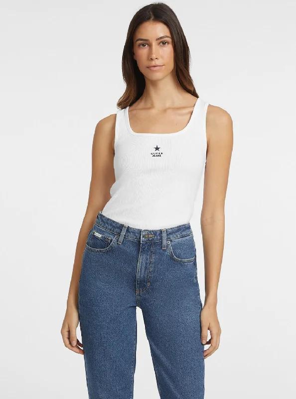 Guess Jeans White Slim Tank Top