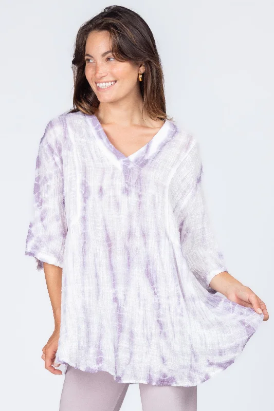 Tie-Dyed V-Neck Tunic