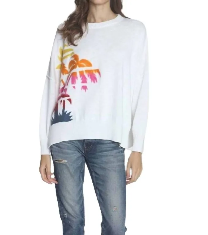 Karma Sweatshirt In White Palms