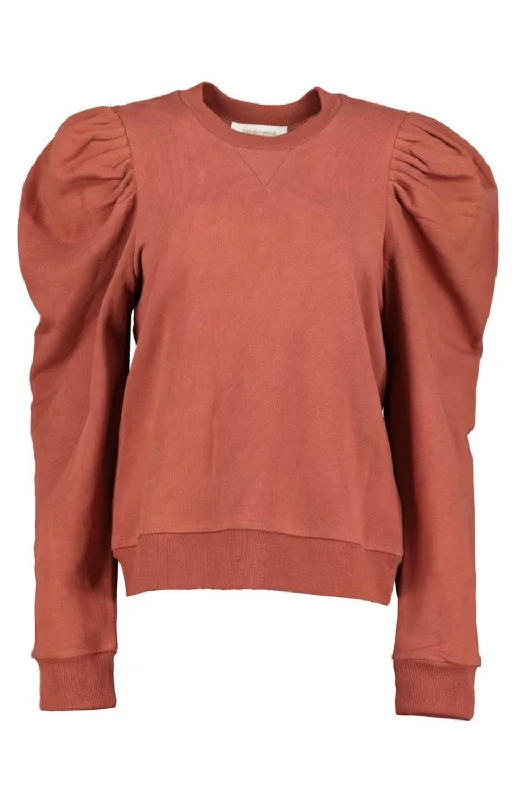 Laurent Puff Sleeve Sweatshirt In Copper