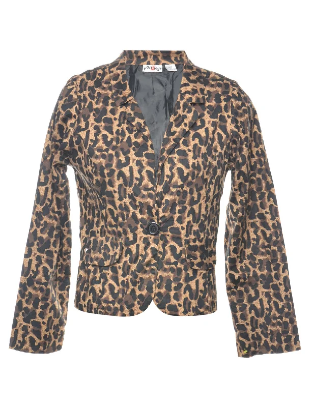 Leopard Pattern Blazer - S