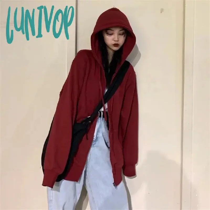 Lunivop Zip Up Hoodie for Men Women Girl Sweatshirt Harajuku Cardigan Shirt Essentials Clothes Clothing Korean Fashion Streetwear