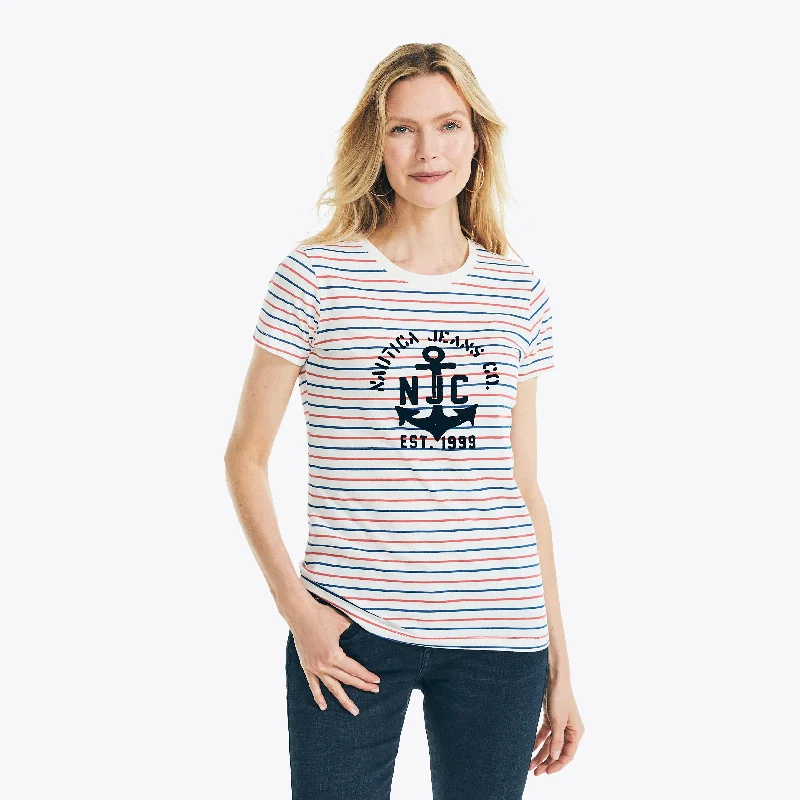 Nautica Womens Nautica Jeans Co. Striped T-Shirt