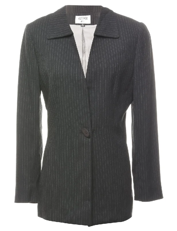 Pinstriped Black Blazer - M