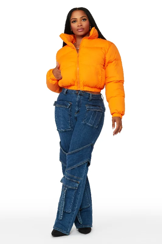 Nala Orange Puffer Jacket