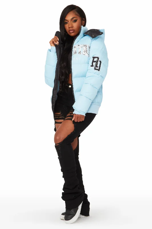 Latoya Baby Blue Oversized Puffer Jacket