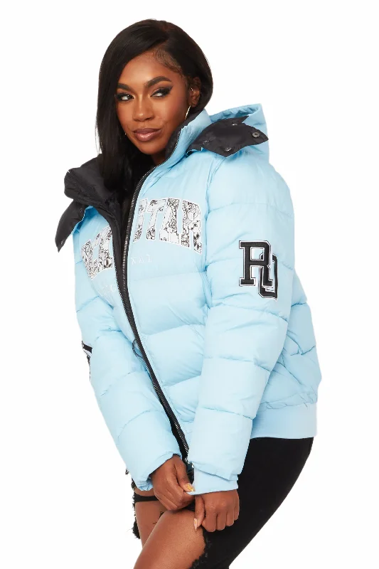 Latoya Baby Blue Oversized Puffer Jacket