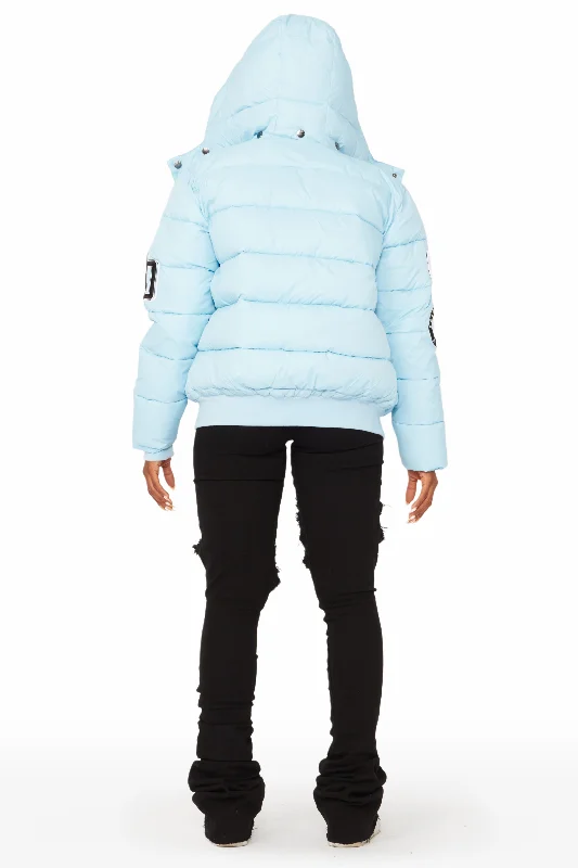 Latoya Baby Blue Oversized Puffer Jacket