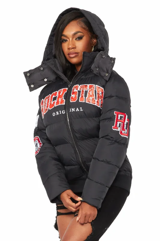 Latoya Black Oversized Puffer Jacket