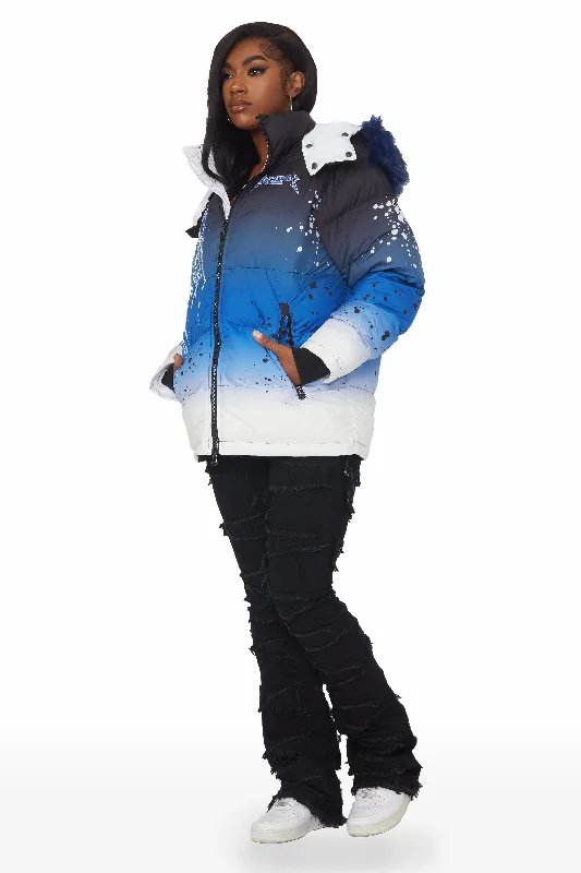 Valentina Royal Blue Oversized Puffer Jacket