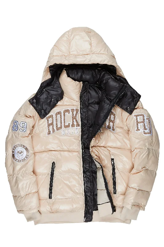 Esmeralda Beige Oversized Puffer Jacket