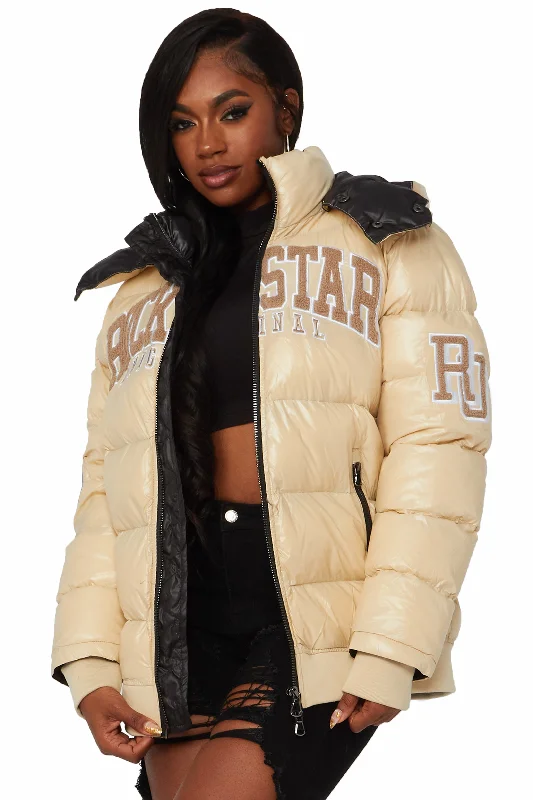 Esmeralda Beige Oversized Puffer Jacket