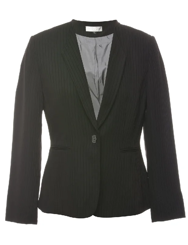 Striped Black Blazer - M