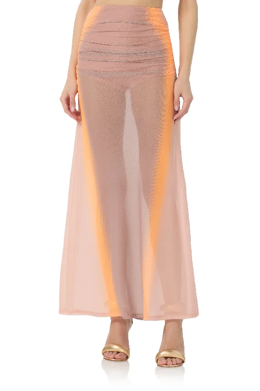 Anika Maxi Skirt - Orange Linear