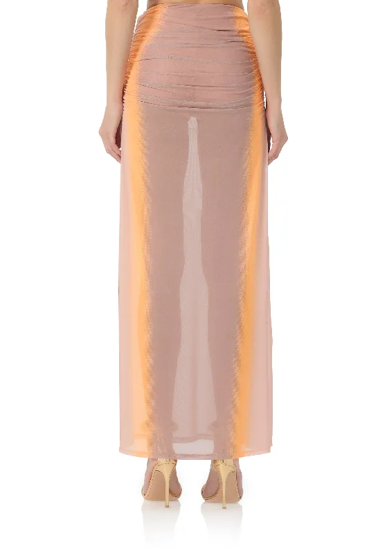 Anika Maxi Skirt - Orange Linear