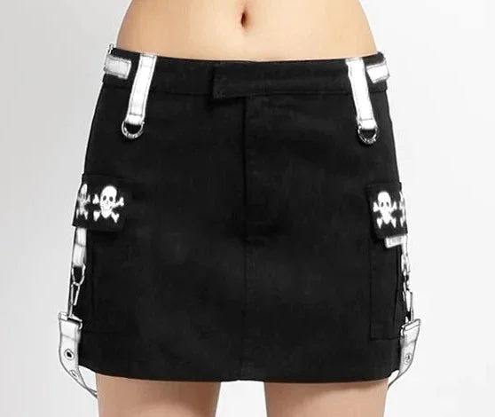 Black Cargo Pocket Skirt w/ White Details