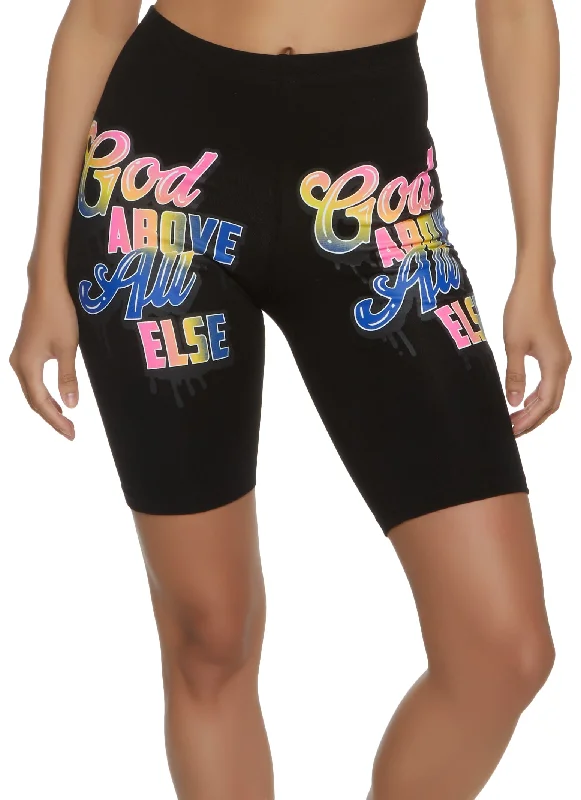 God Above All Else Biker Shorts