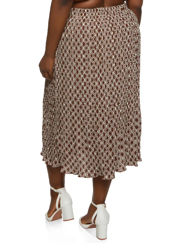 Plus Size Printed Maxi Skirt