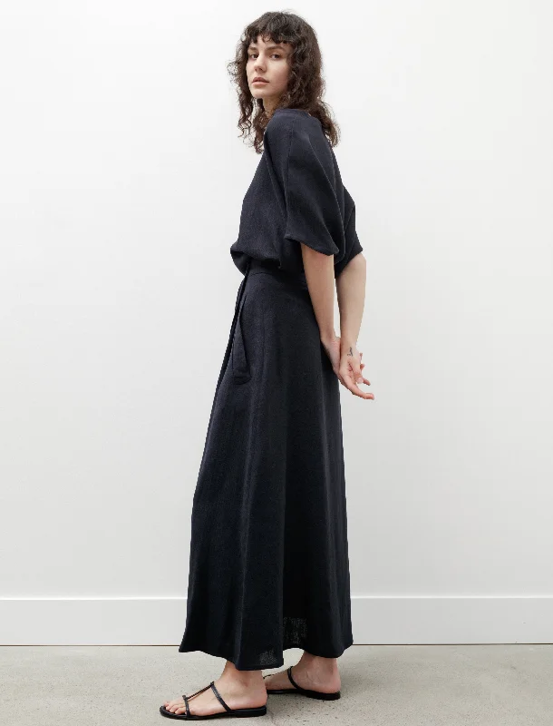 Long Skirt Linen Navy