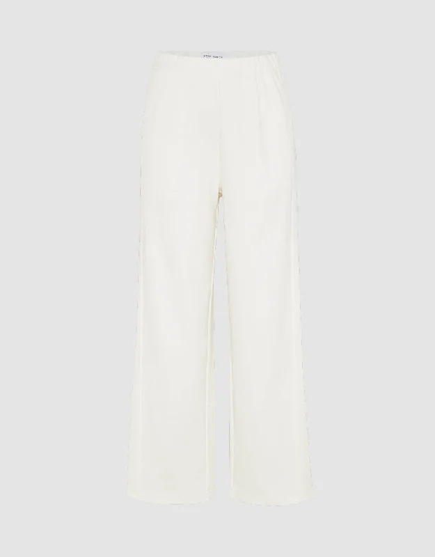 Elastic Waist Knitted Wide-Leg Pants