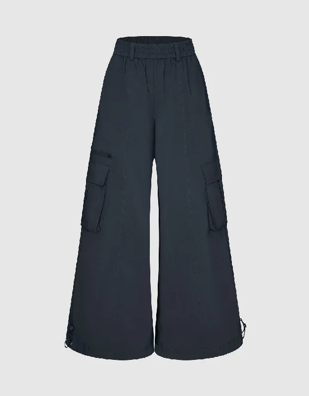 Elastic Waist Wide-Leg Pants