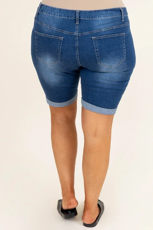 Embracing The Sun Shorts, Dark Wash