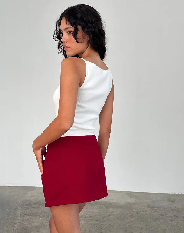 Lavonne Mini Skirt in Red