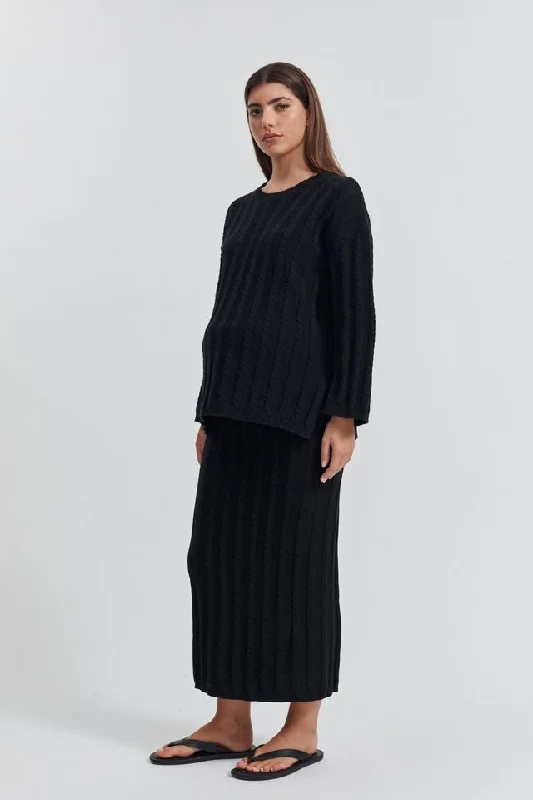 Cable Knit Maxi Skirt - FINAL SALE