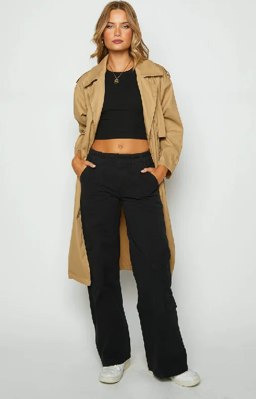 Millie Black Low Rise Cargo Trousers