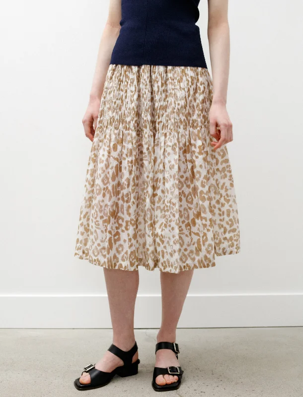 Quilted Skirt Leopard Beige