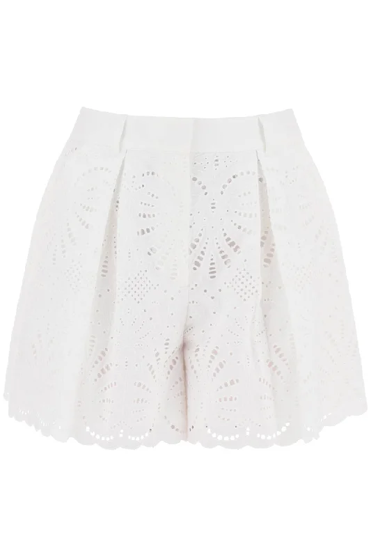 Self portrait lace sangallo shorts for SS24 141P W WHITE