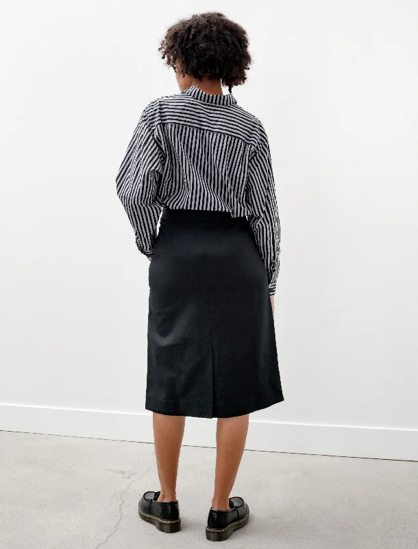 Gado Dry Wool Twill Zip Skirt Black