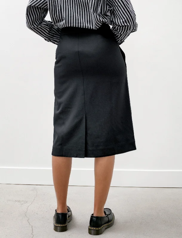 Gado Dry Wool Twill Zip Skirt Black