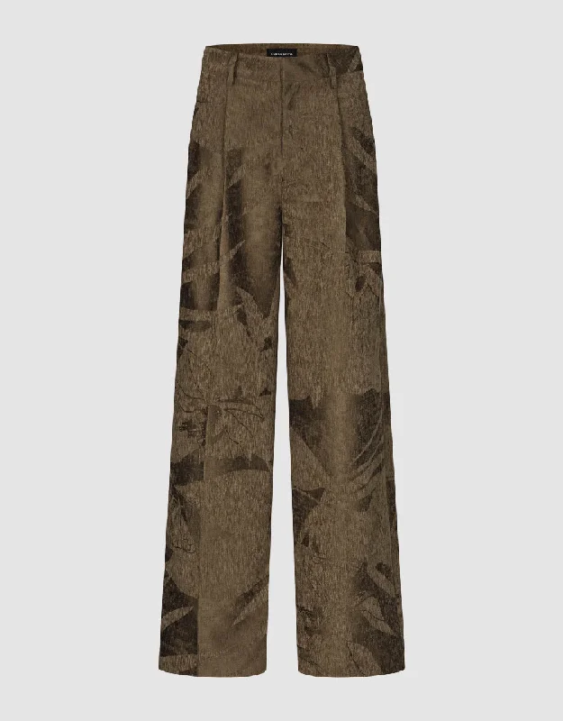 Textured Wide-Leg Pants