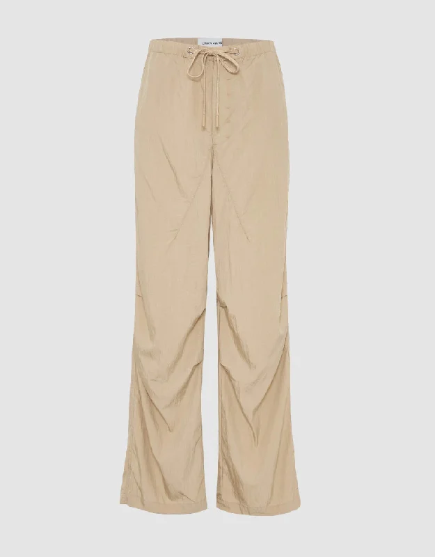 Drawstring Waist Wide-Leg Pants