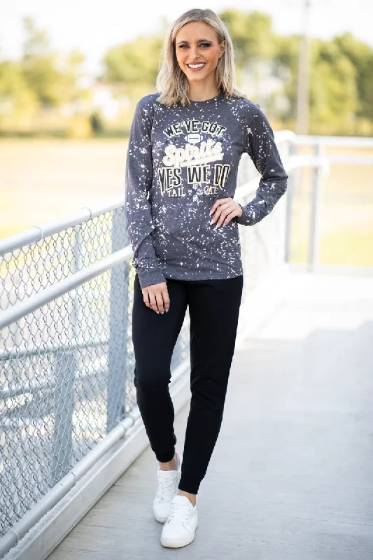 Black Bleached Spirit Graphic Sweatshirt