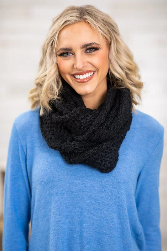 Cornflower Top and Black Infinity Scarf Bundle